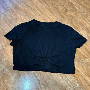 Black Heart Detail Crop Top